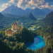 Neuschwanstein Castle Painting By Diamonds Kit