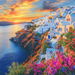 Santorini Cliffs Diamonded Painting Kits