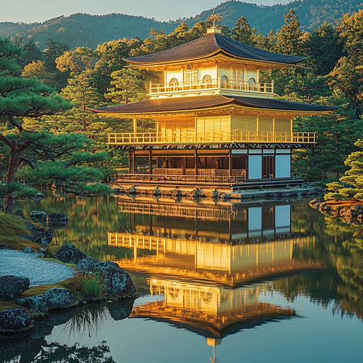 Kinkaku-ji Golden Pavilion - Kyoto Paint By Color