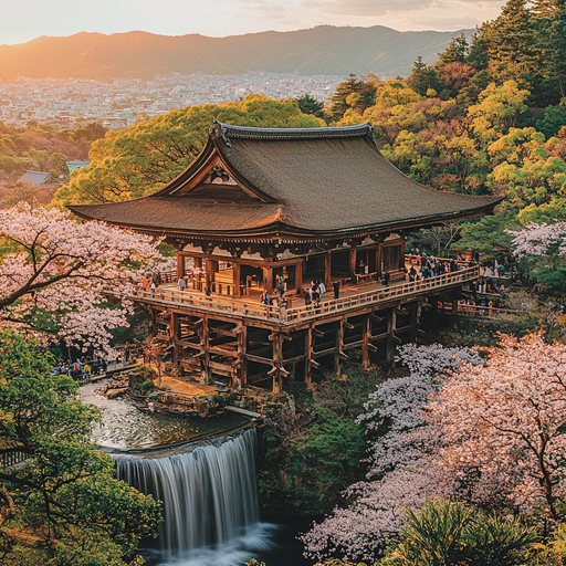 Kiyomizu-dera And Otowa Waterfall - Kyoto Diamonded Painting Kits