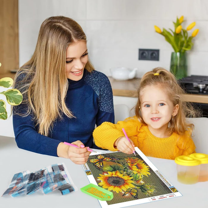 Sunflower And Butterfly Diamond Painting Kit