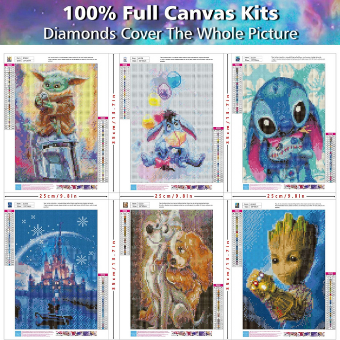 6 Pack 5D Diamond Painting Kits