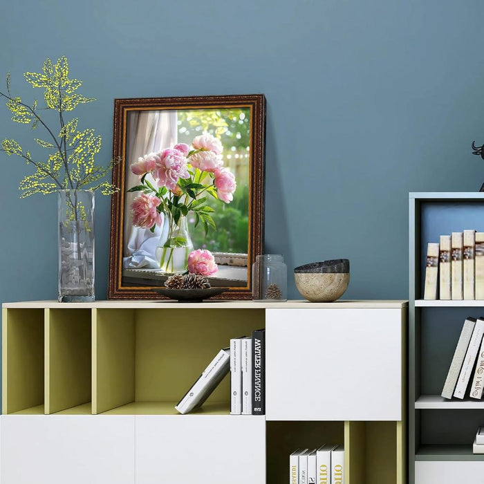 Floral Vase Diamond Painting Kit With Wooden Frame