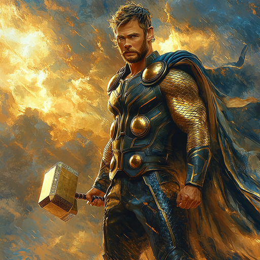 Chris Hemsworth: The Legendary Thunder God Thor Paint By Color