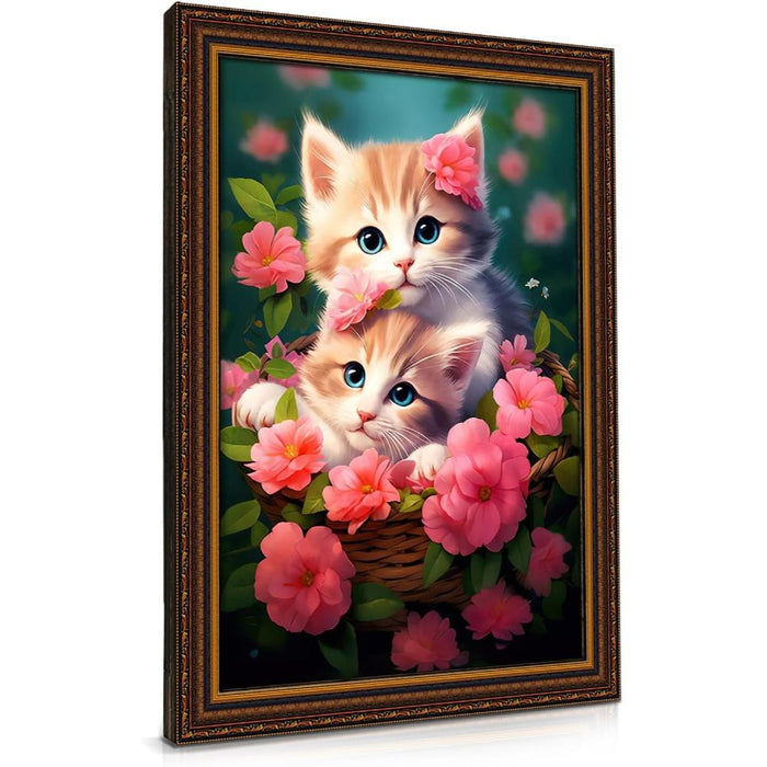 Floral Vase Diamond Painting Kit With Wooden Frame