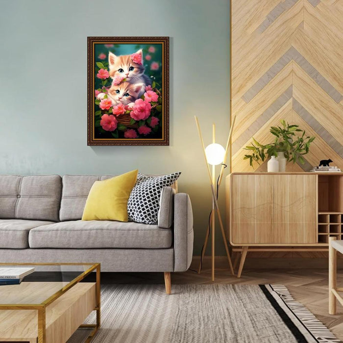 Floral Vase Diamond Painting Kit With Wooden Frame