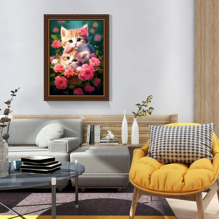 Floral Vase Diamond Painting Kit With Wooden Frame