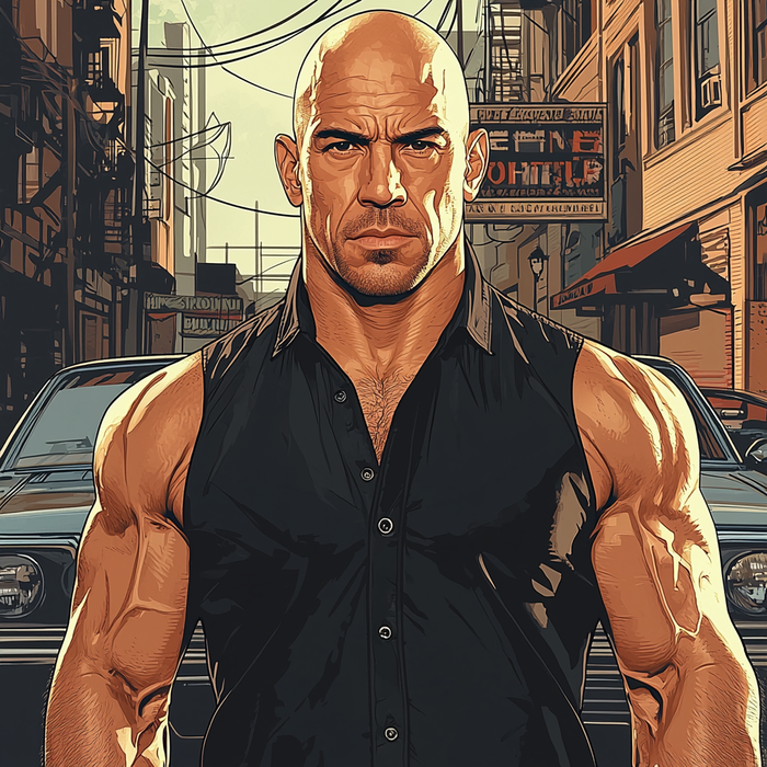 Vin Diesel: Chronicles Of The Fast And Furiously Strong Painting By Diamonds Kit