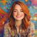 Emma Stone: The Charm Of A Golden Girl Paint By Color