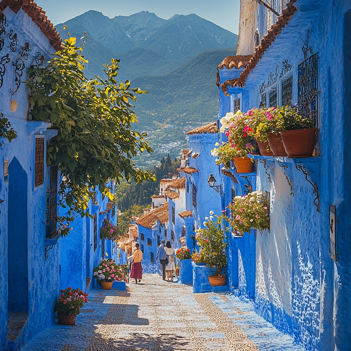 The Blue City Of Chefchaouen Painting By Diamonds Kit