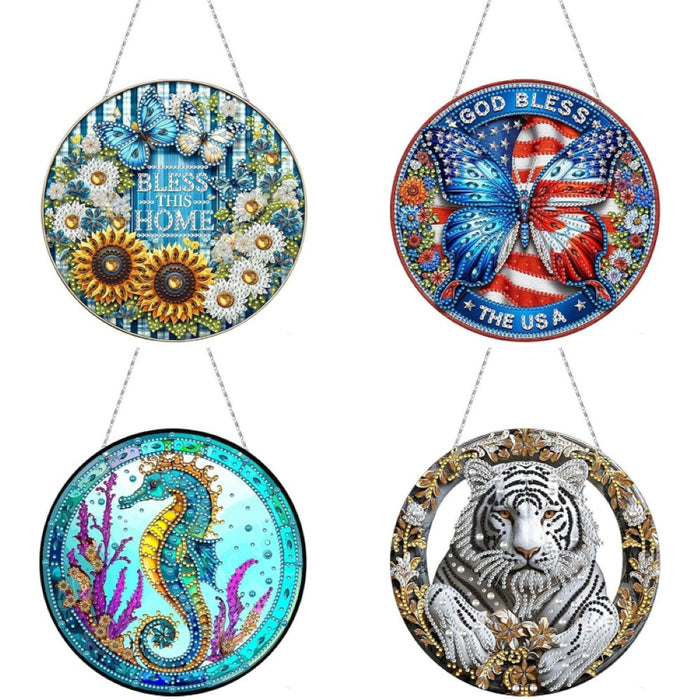 4 Piece DIY Diamond Pendant Ornament Set