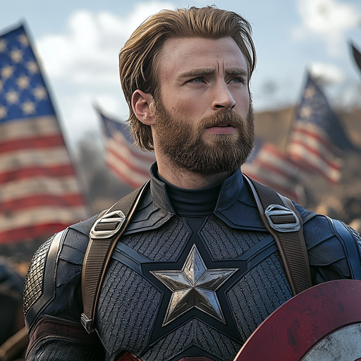 Chris Evans: The Star-Spangled Valor Of Captain America Painting By Diamonds Kit