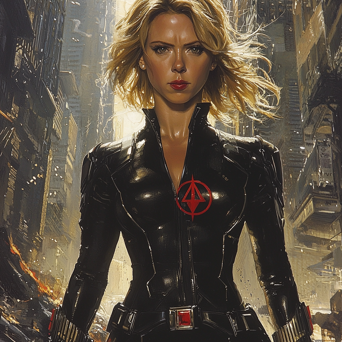 Scarlett Johansson: The Seductive Force Behind The Black Widow Paint By Diamond