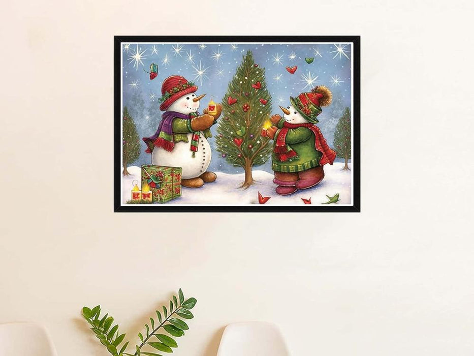 5D Full Drill Christmas Snowman Diamond Art Painting Kit