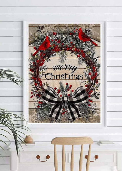 5D Merry Christmas Cardinal Diamond Painting Kit