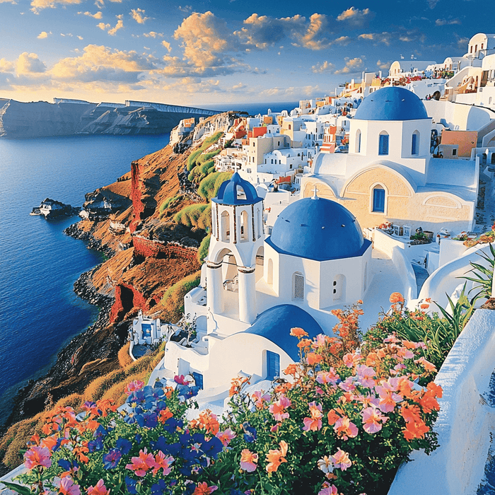 Santorini Island Diamond Painting