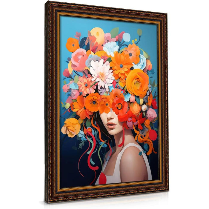 Floral Vase Diamond Painting Kit With Wooden Frame