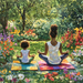 Sunkissed Harmony: A Mother-Child Yoga Session Paint By Diamond