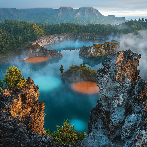 Kelimutu Crater Lakes - Flores Paint By Diamonds