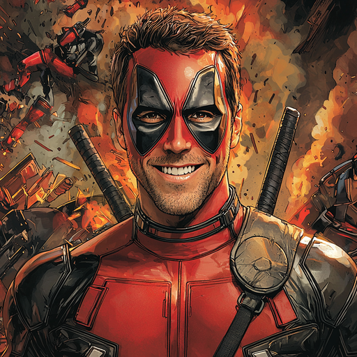 Ryan Reynolds: The Witty Charm Of Deadpool Painting By Diamonds Kit