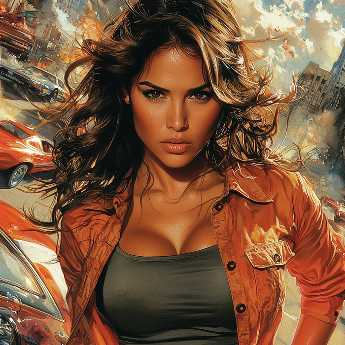 Michelle Rodriguez: The Fearless Driver Of Action Films Painting By Diamonds Kit