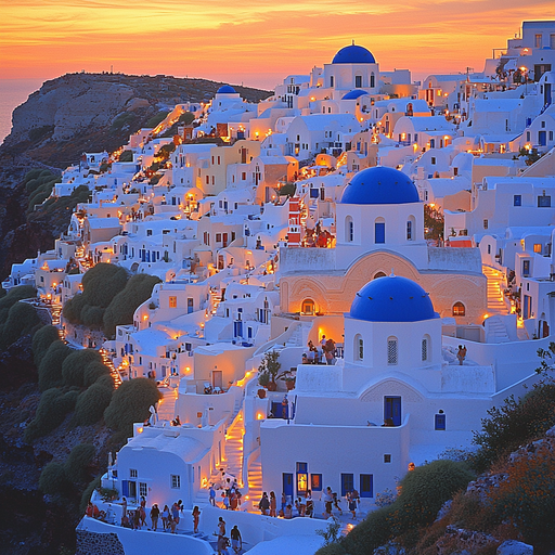 Santorini's Oia Village Paint By Diamonds