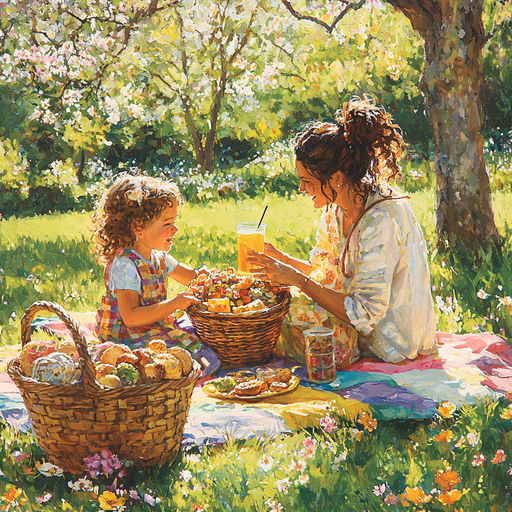 Sunny Smiles: A Picnic In The Park Painting By Diamonds Kit