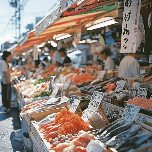 Tsukiji Outer Market Paint By Color