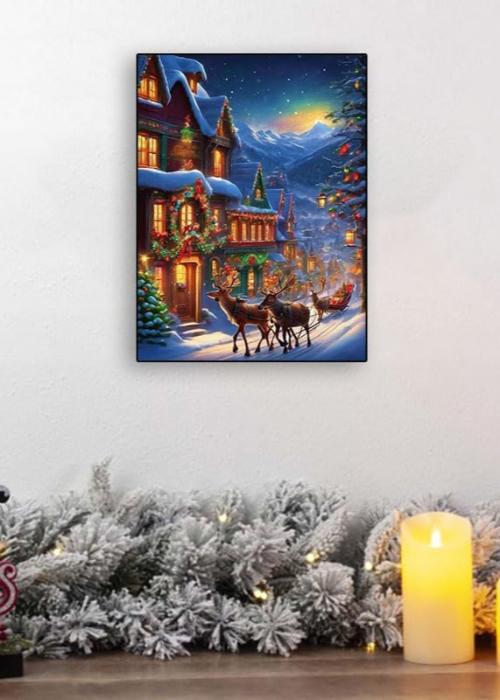 Christmas Reindeer And Winter Village Diamond Painting Kits