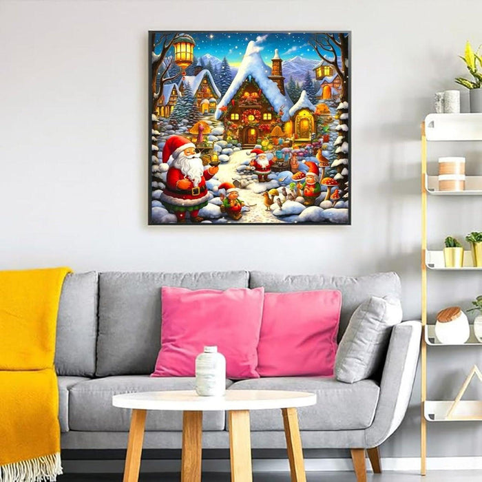 Christmas Santa Claus Cottage Diamond Painting Kit