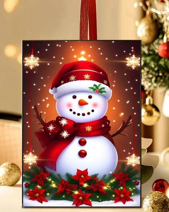 Festive Snowman Brightens Holidays Print Paint By Diamond Kit