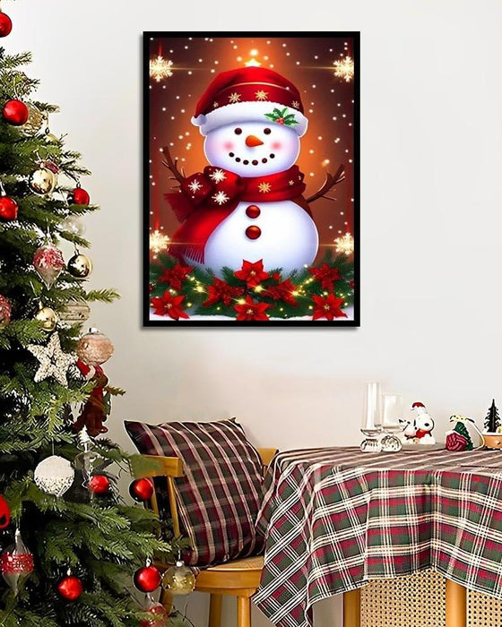 Festive Snowman Brightens Holidays Print Paint By Diamond Kit