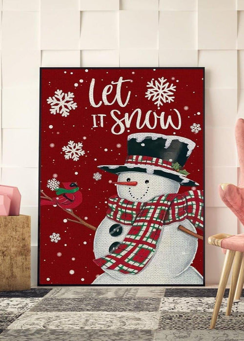 Let It Snow Snowman Art Print Paint By Diamond Kit