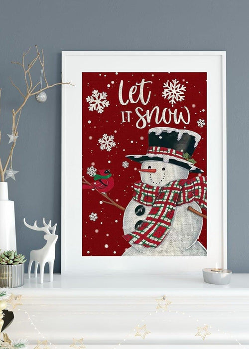 Let It Snow Snowman Art Print Paint By Diamond Kit