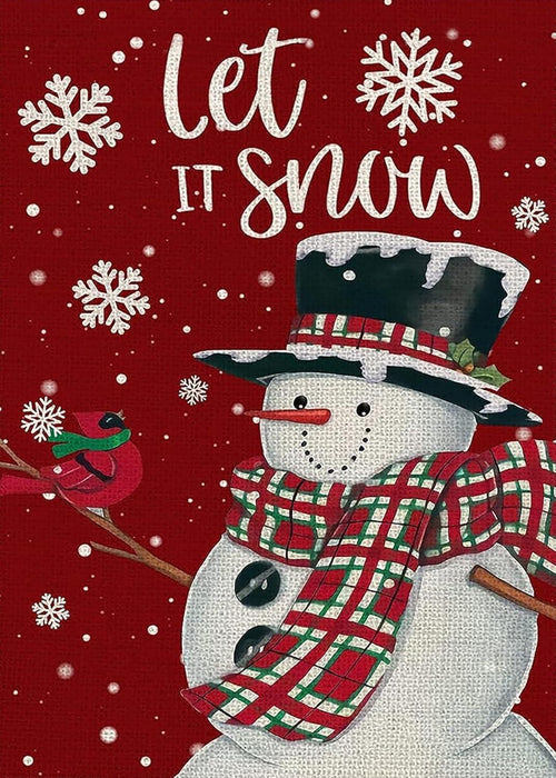 Let It Snow Snowman Art Print Paint By Diamond Kit