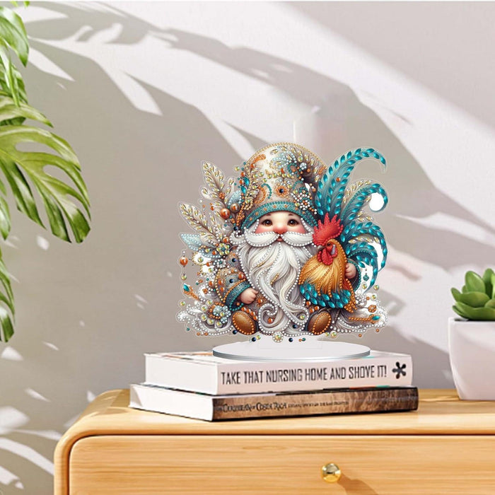 Majestic Rooster Gnome Design Paint By Diamond Kit