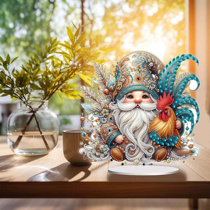 Majestic Rooster Gnome Design Paint By Diamond Kit