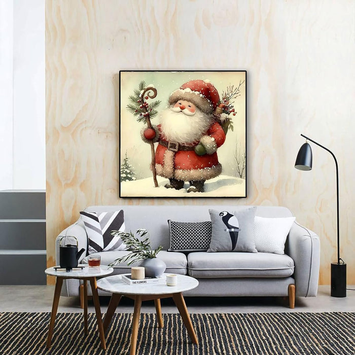 Santa Magical Christmas Stroll Print Paint By Diamond Kit