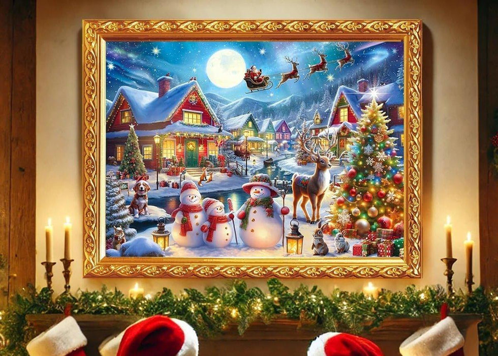 Santa Secret Village Print Paint By Diamond Kit