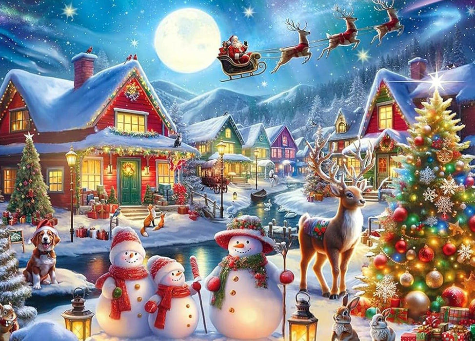 Santa Secret Village Print Paint By Diamond Kit