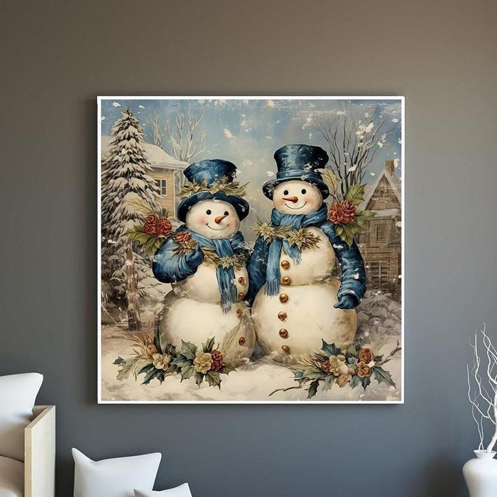 Smiling Snowman Print Paint By Diamond Kit