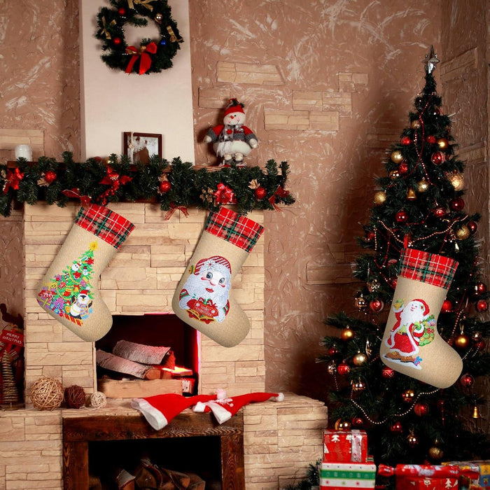 Sparkling DIY Christmas Stockings Paint By Diamonds Kit