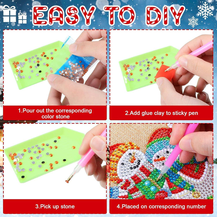 Sparkling DIY Christmas Stockings Paint By Diamonds Kit