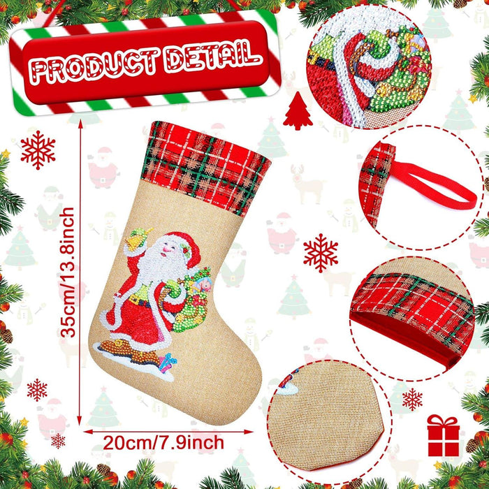 Sparkling DIY Christmas Stockings Paint By Diamonds Kit