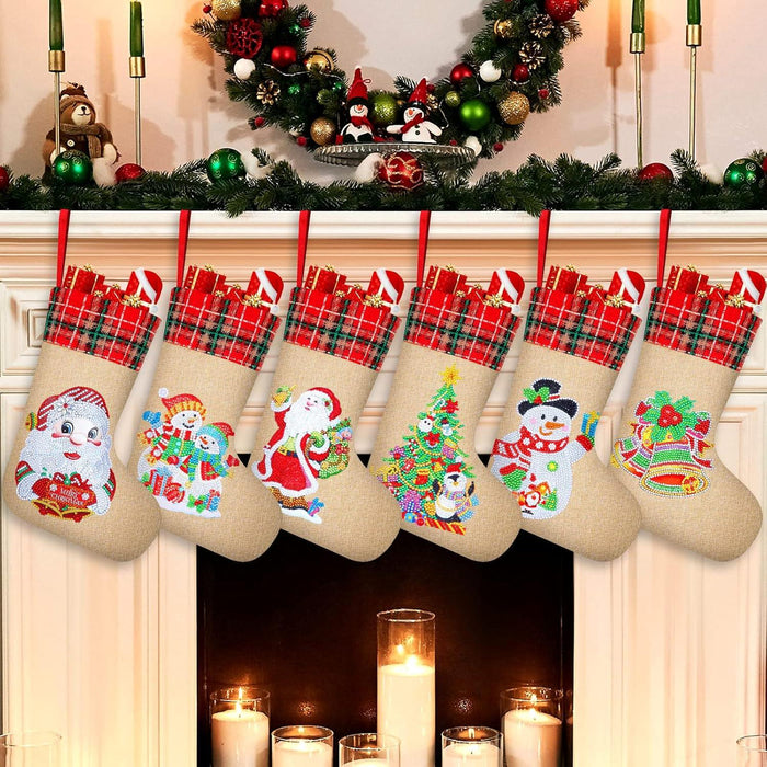 Sparkling DIY Christmas Stockings Paint By Diamonds Kit