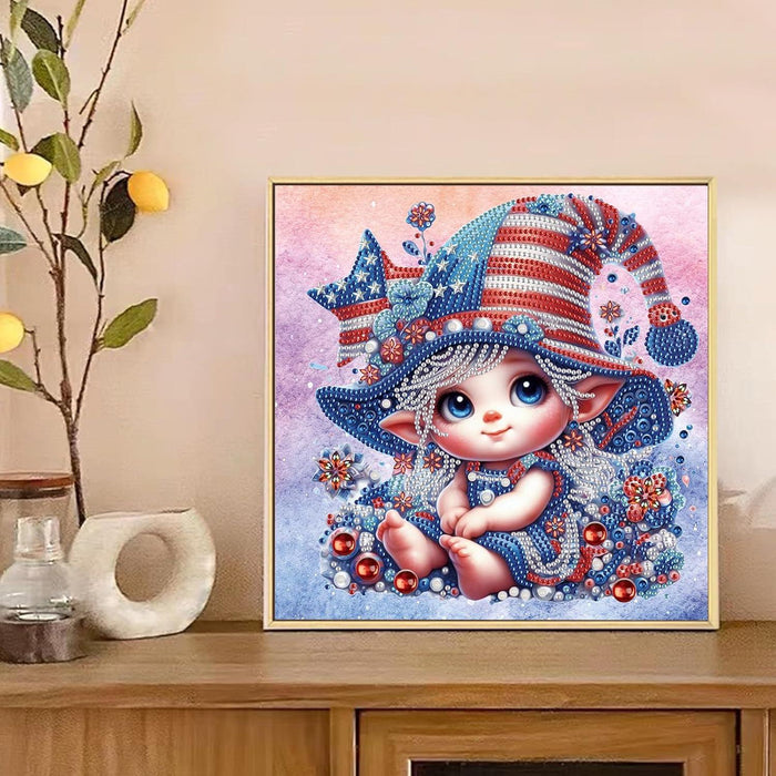 Star Spangled Gnome Design Paint By Diamond Kit