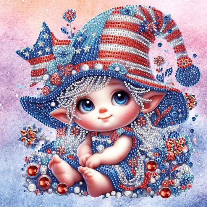 Star Spangled Gnome Design Paint By Diamond Kit