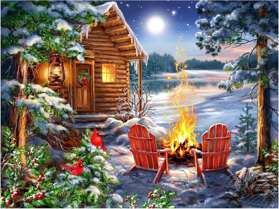 Winter Cabin Retreat Paint By Diamonds Kit