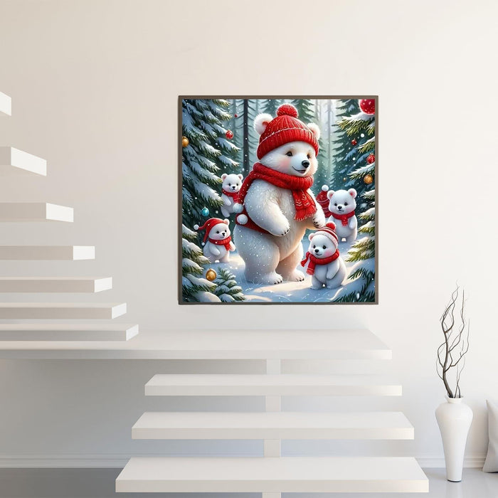 Winter Wonderland Polar Bears Paint By Diamonds Kit