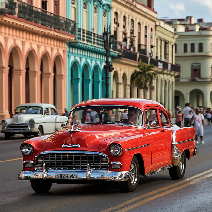 Havana Vintage Cars Tour Paint By Diamonds Kits